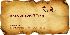 Katona Mahália névjegykártya